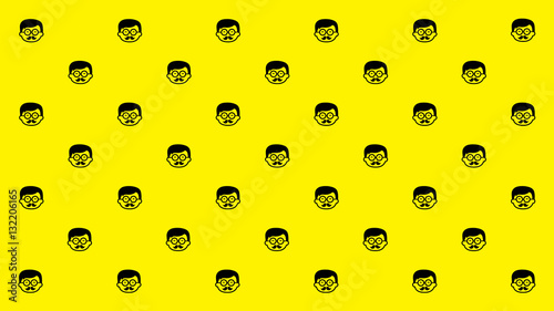 HAPPY PAPA PATTERN
Papa face with black mustache smiles happily arranged as pattern for monitor wall paper.