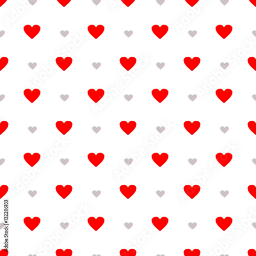 Wallpaper Mural Abstract love seamless pattern for St Valentines Day design. Red and grey hearts isolated on white background. Vector illustration Torontodigital.ca