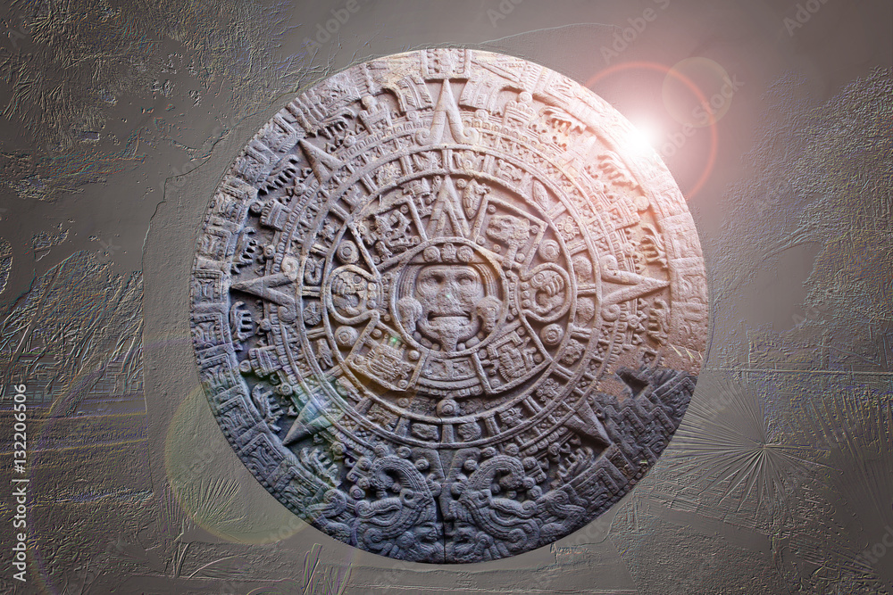 Sculpture of Ancient Mayan Calendar