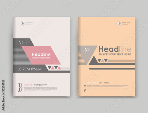 Abstract text frame surface. White a4 brochure cover design. Title sheet model set. Financial analytic. Green, black lines, triangle icon. Vector front page font. Ad banner form texture. Flier fiber