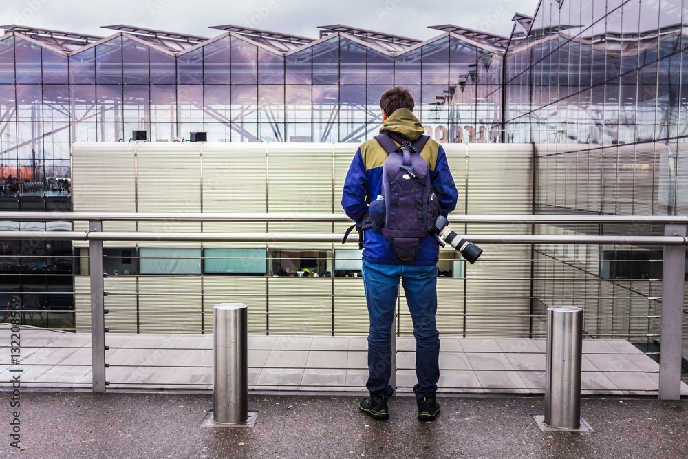 Photographer in Front of Cologne Airport