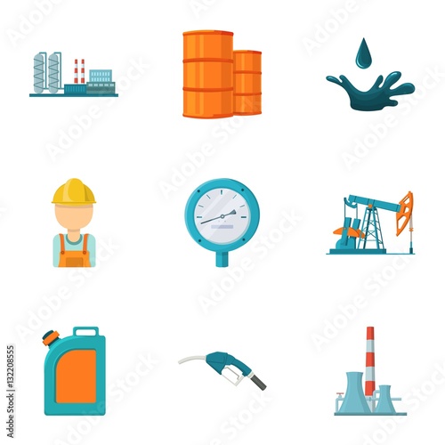 Oil industry set icons in cartoon style. Big collection of oil industry vector symbol stock illustration