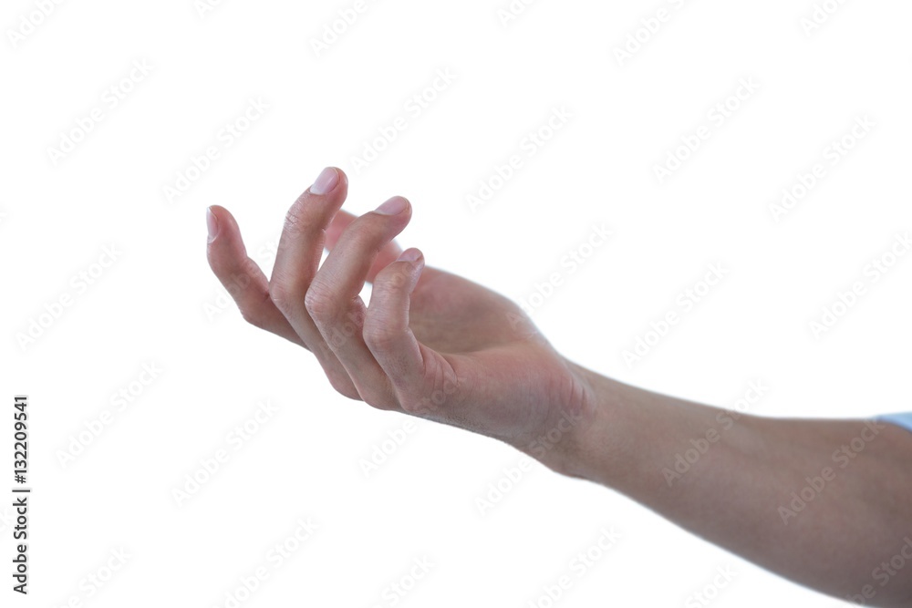 Hand of man pretending to hold an invisible object Hand of man pretending to hold an invisible object
