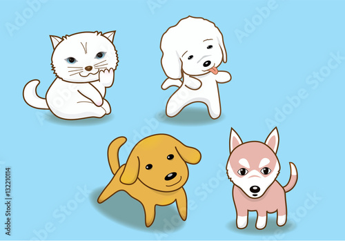 Cat and dog charater design