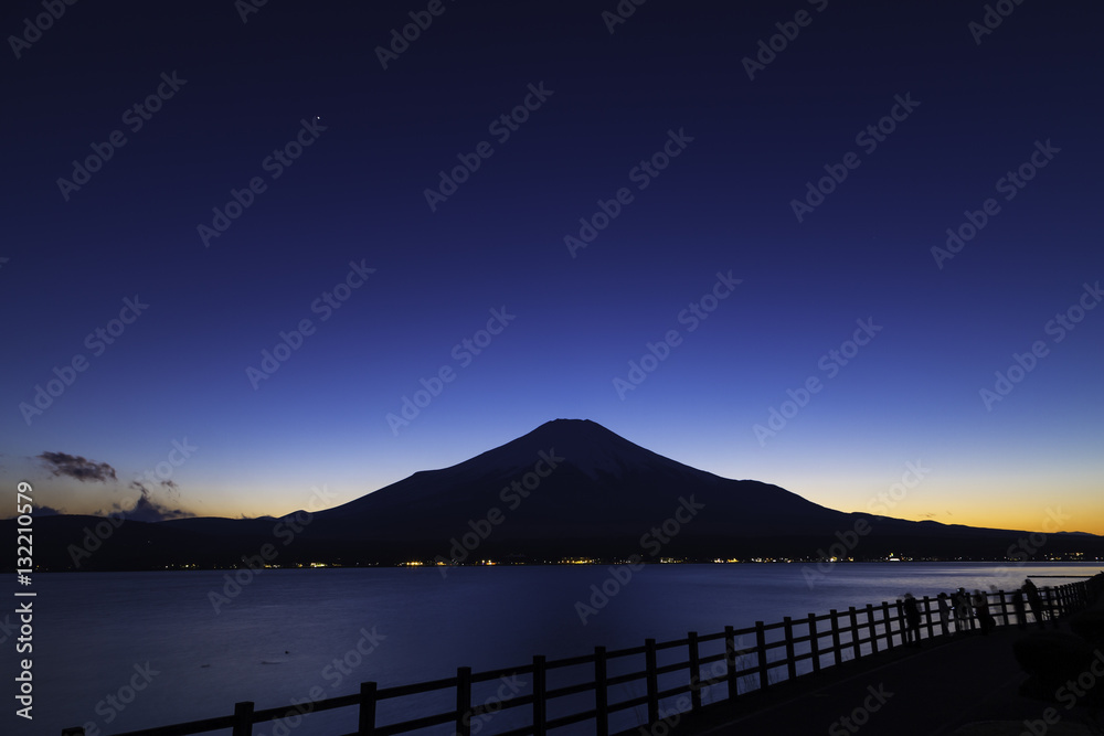 Mt. Fuji at night from Lake Yamanakako