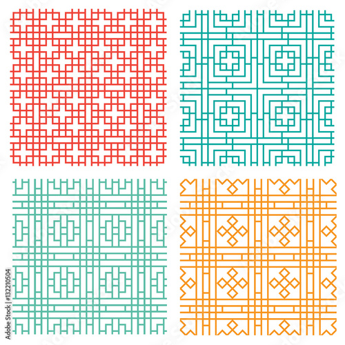 Seamless geometric line pattern in Chinese style