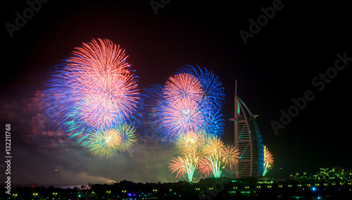 Obraz na plátně Dubai Fireworks