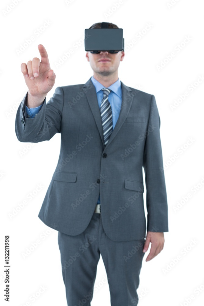 Businessman using virtual reality head Businessman using virtual reality head
