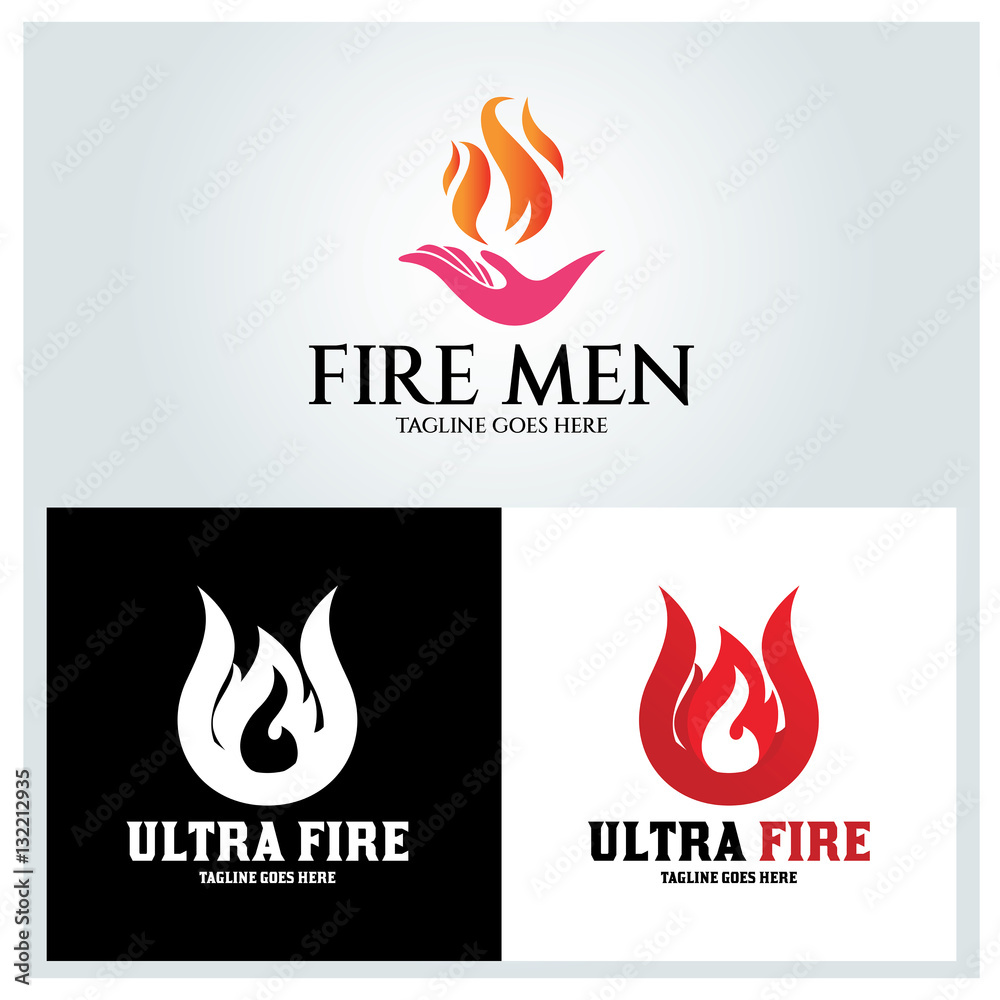 fire men logo design template ,Ultra fire logo design template ,Vector illustration fire men logo design template ,Ultra fire logo design template ,Vector illustration