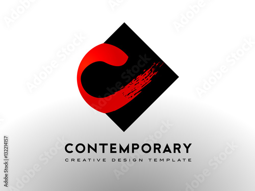 Letter C Logo Brush Art Gallery Concept