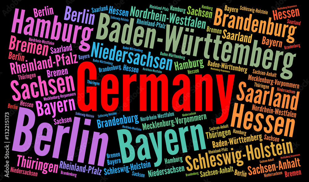 Federal states of Germany word cloud