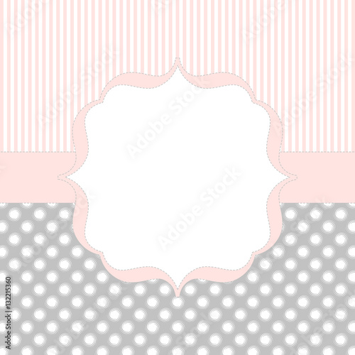 Invitation card in soft pink and gray