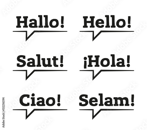 Hallo in verschiedenen Sprachen. Vektor.