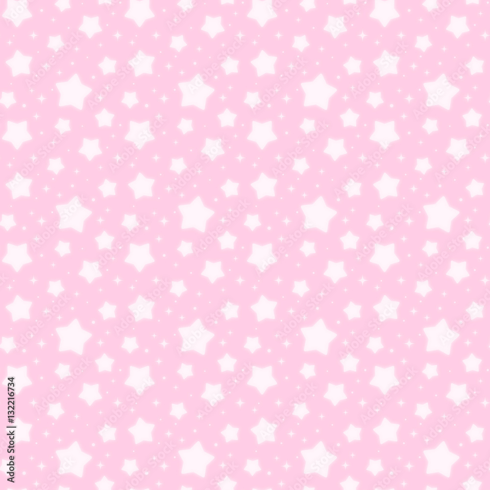 ファンシーでかわいい 星とキラキラの幻想的なパステルカラーシームレスパターン ピンク Stock Illustration Adobe Stock