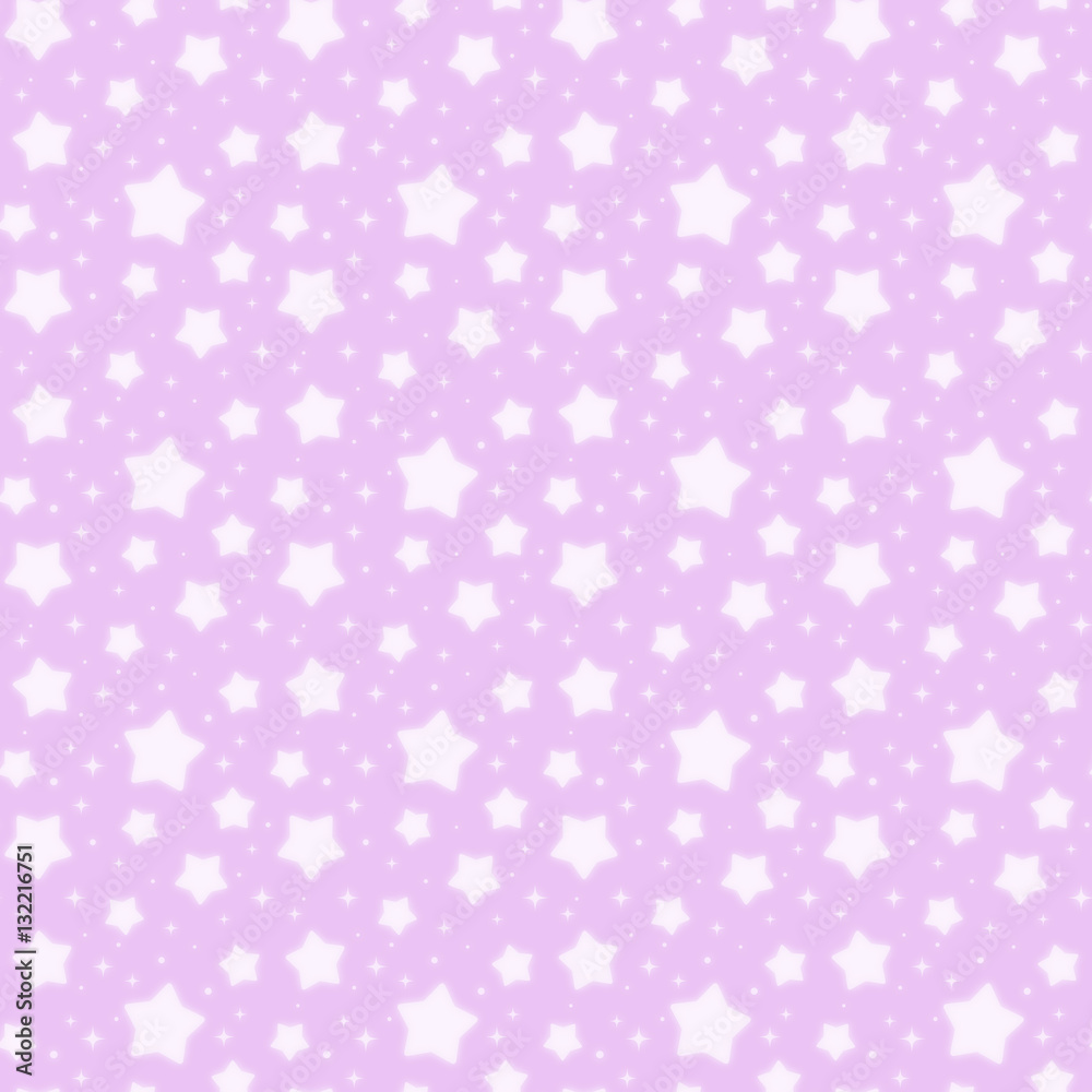 ファンシーでかわいい 星とキラキラの幻想的なパステルカラーシームレスパターン 紫色 Ilustracion De Stock Adobe Stock