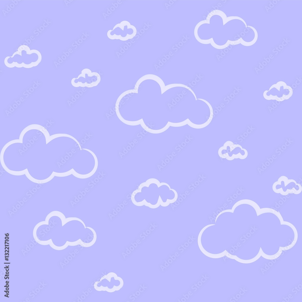 Blue sky with clouds, vector seamless background Blue sky with clouds, vector seamless background