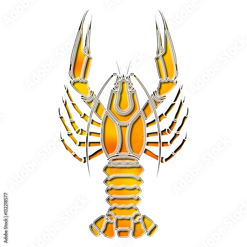 Bright crawfish, zodiac Cancer sign