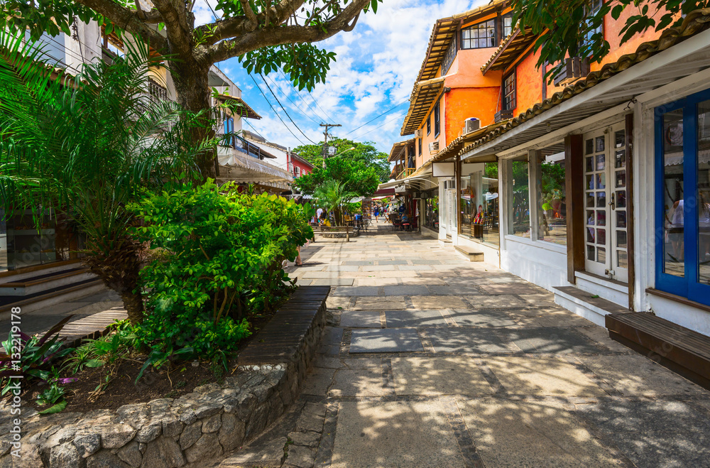 Street in Buzios, Rio de Janeiro. Brazil