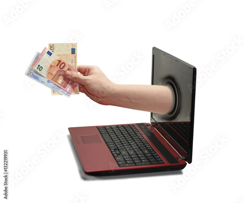 Hand from Laptop. photo