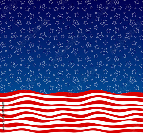 Stars and stripes american flag styled vector background