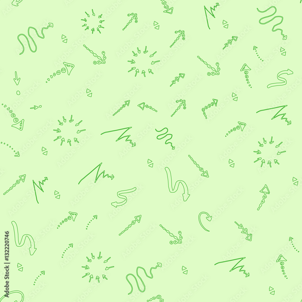 Seamless doodle ink pointer and arrow pattern Seamless doodle ink pointer and arrow pattern