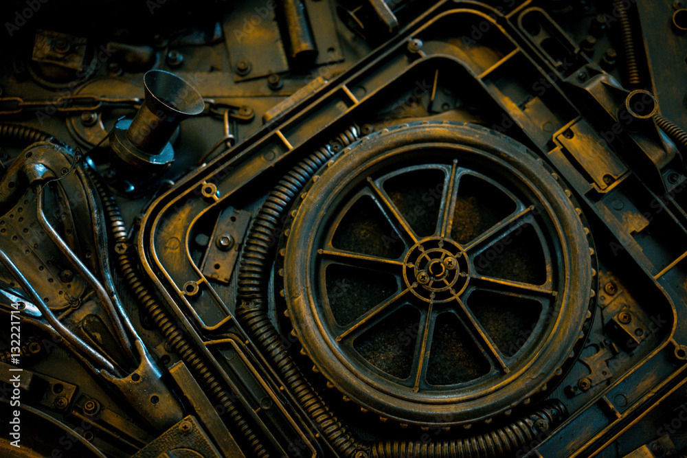 Stylized of a steampunk mechanical Stylized of a steampunk mechanical