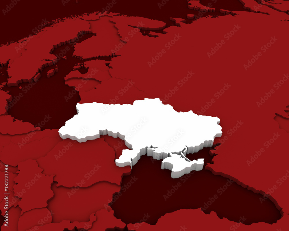 Fototapeta premium ukraine map 3D illustration