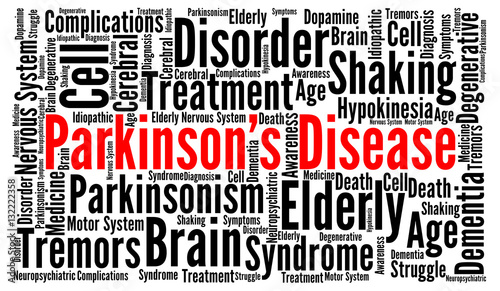 Parkinson's disease word cloud concept 