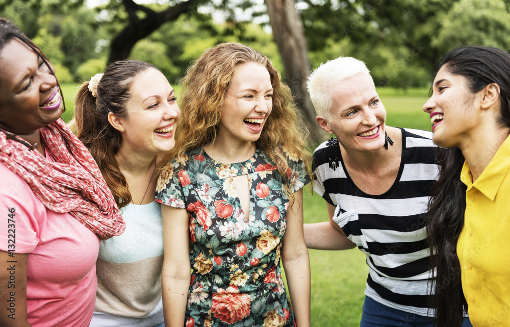Group of Women Socialize Teamwork Happiness Concept Group of Women Socialize Teamwork Happiness Concept