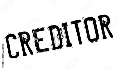 Creditor rubber stamp. Grunge design with dust scratches. Effects can be easily removed for a clean, crisp look. Color is easily changed.