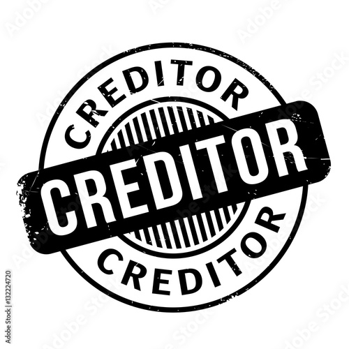 Creditor rubber stamp. Grunge design with dust scratches. Effects can be easily removed for a clean, crisp look. Color is easily changed.