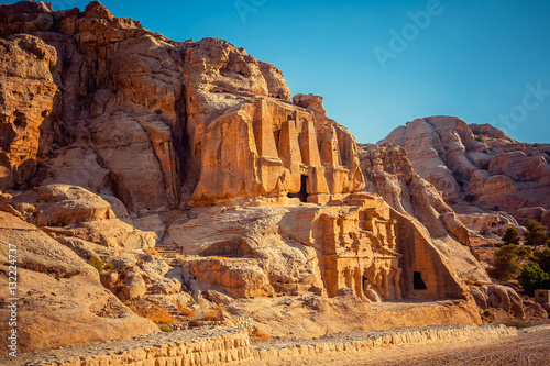  ancient tombs in Petra, Wadi Rum. Jordan