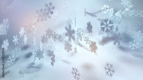 Pretty Christmas background with dainty snowflakes