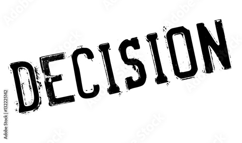 Decision rubber stamp. Grunge design with dust scratches. Effects can be easily removed for a clean, crisp look. Color is easily changed.