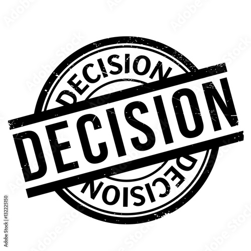 Decision rubber stamp. Grunge design with dust scratches. Effects can be easily removed for a clean, crisp look. Color is easily changed.