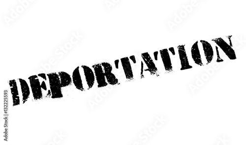Deportation rubber stamp. Grunge design with dust scratches. Effects can be easily removed for a clean, crisp look. Color is easily changed.