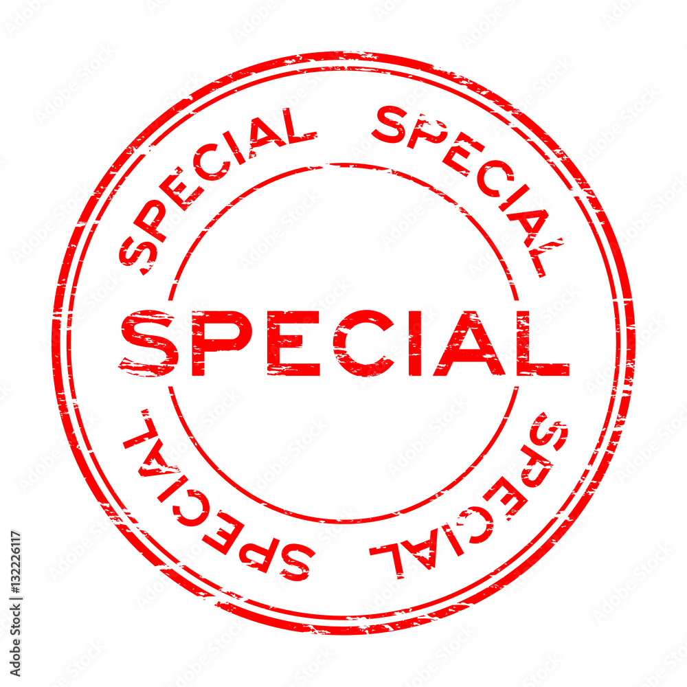 Grunge red special round rubber stamp Stock Vector | Adobe Stock
