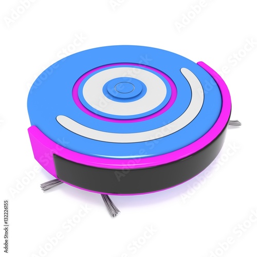 Robot vacuum cleaner. 3d render isolated on white. Smart cleaning technology concept