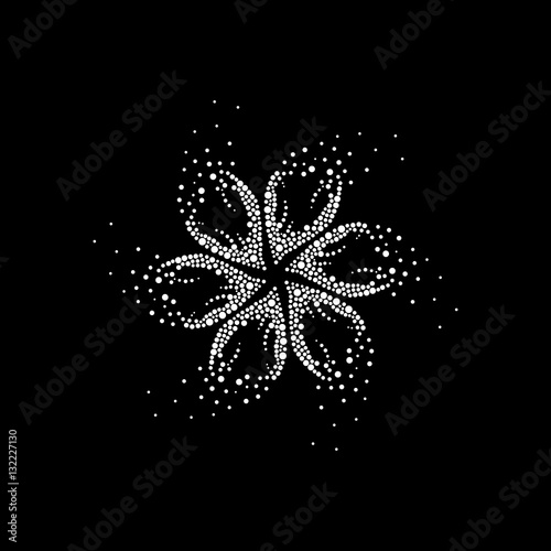 Flower. Bubble Design. Vector Logo. White and Black.