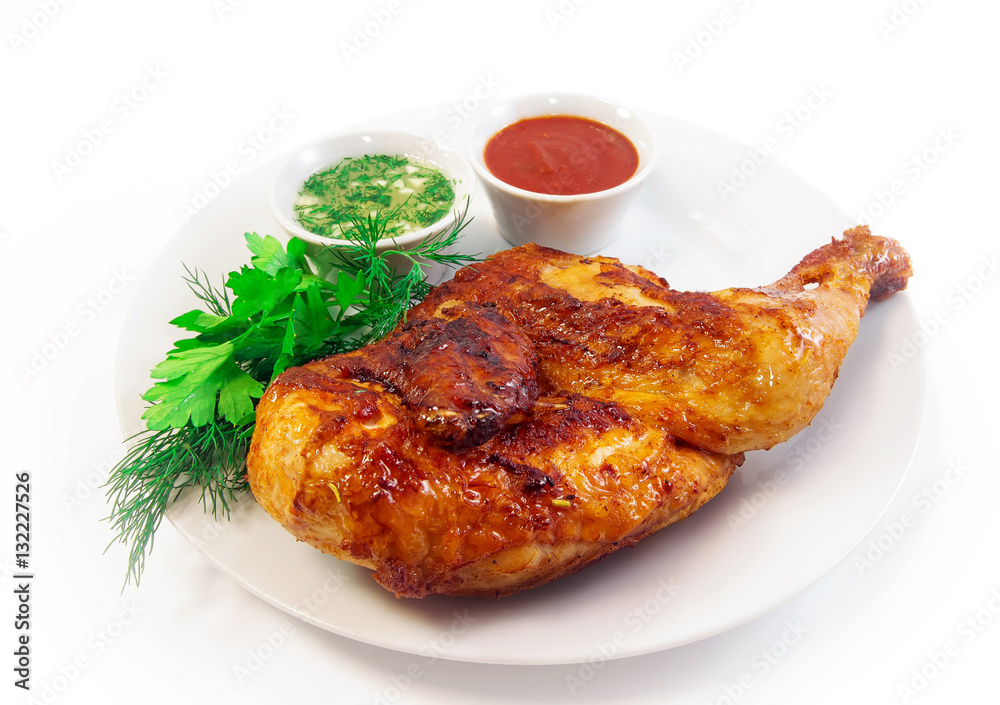 dish the roasted piece of chicken dish the roasted piece of chicken