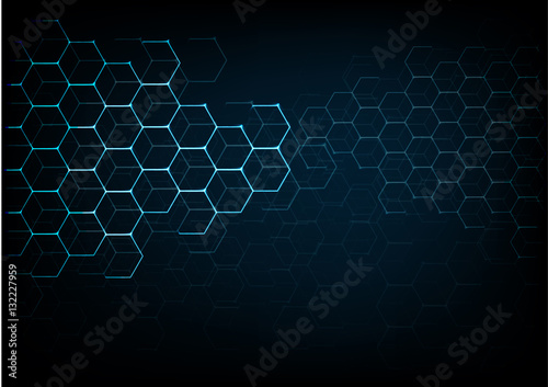 abstract technology background with hexagons