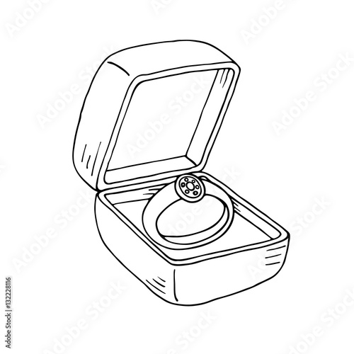 Wedding ring in a box