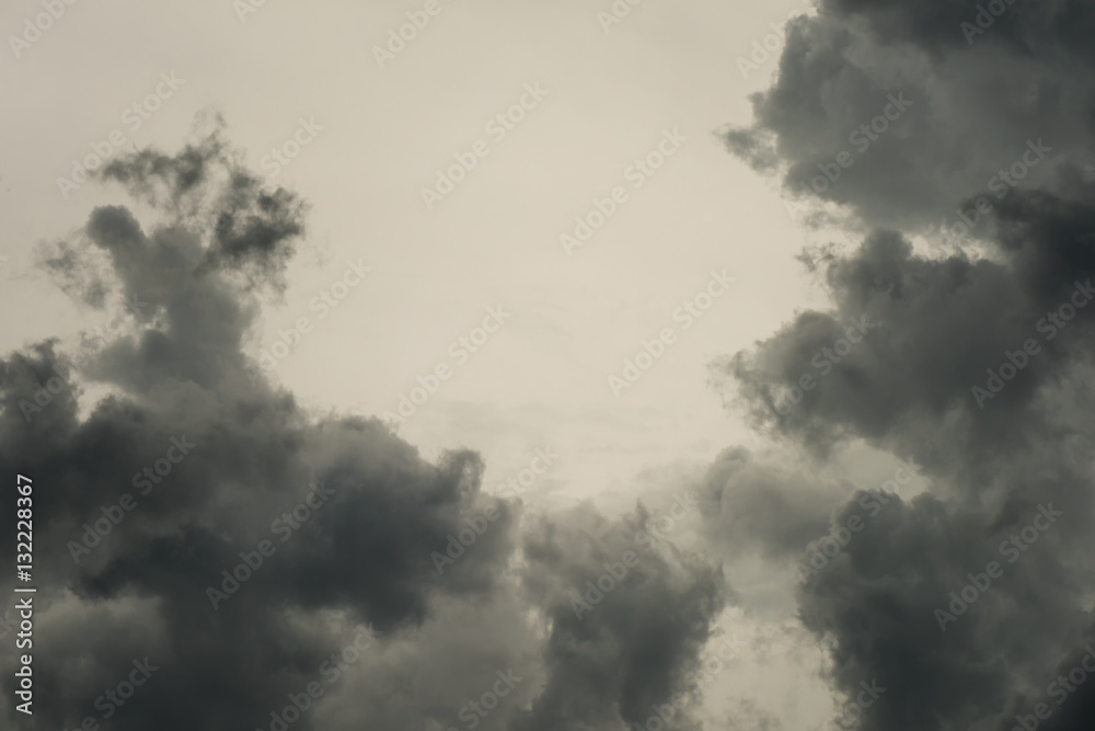 Dark sky and black clouds in summer, Dramatic black cloud for background Dark sky and black clouds in summer, Dramatic black cloud for background