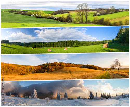 Four season collage from horizontal banners