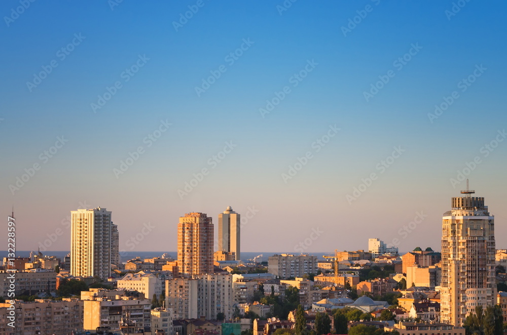 urban landscape with a bird's eye view