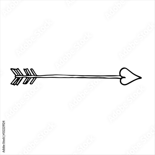 Doodle of cupid's arrow. Vector