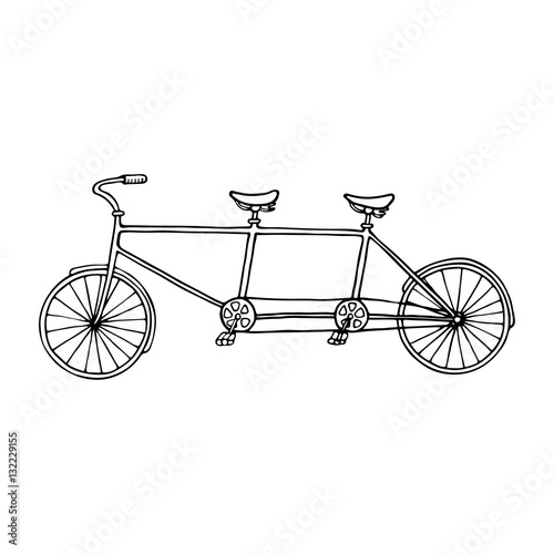 Illustration of tandem bicycle