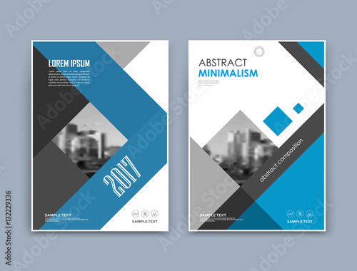 Abstract a4 brochure cover design. Text frame surface. Urban city view font. Black, white, blue title sheet model. Creative vector front page. Ad banner texture. Square, line figure icon. Flyer