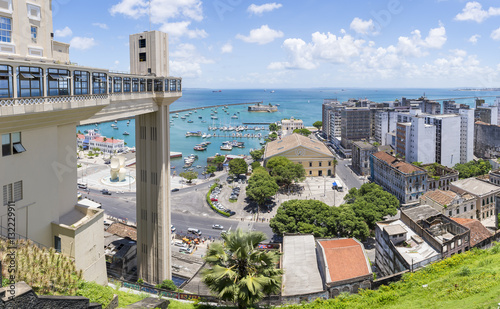 Scenic view of the Salvador, Brazil skyline from the historic tourist center of Pelourinho