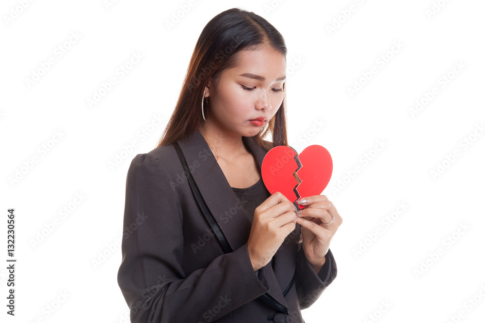 Beautiful young Asian woman with broken heart. Beautiful young Asian woman with broken heart.